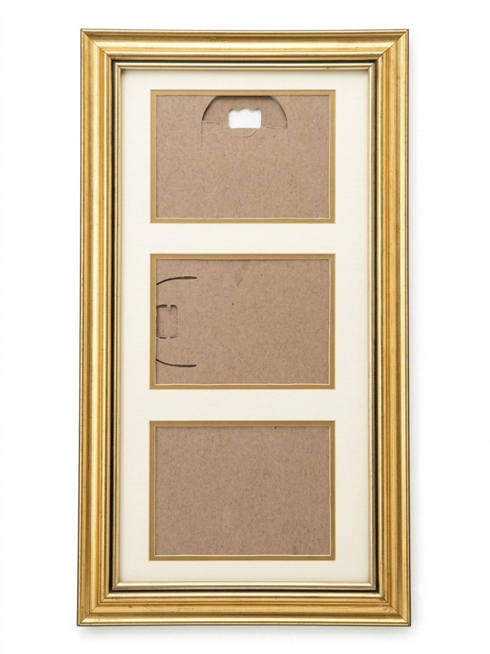 Vintage Gold Tone Triple Mat Picture Frame (7.5" x 13.5")